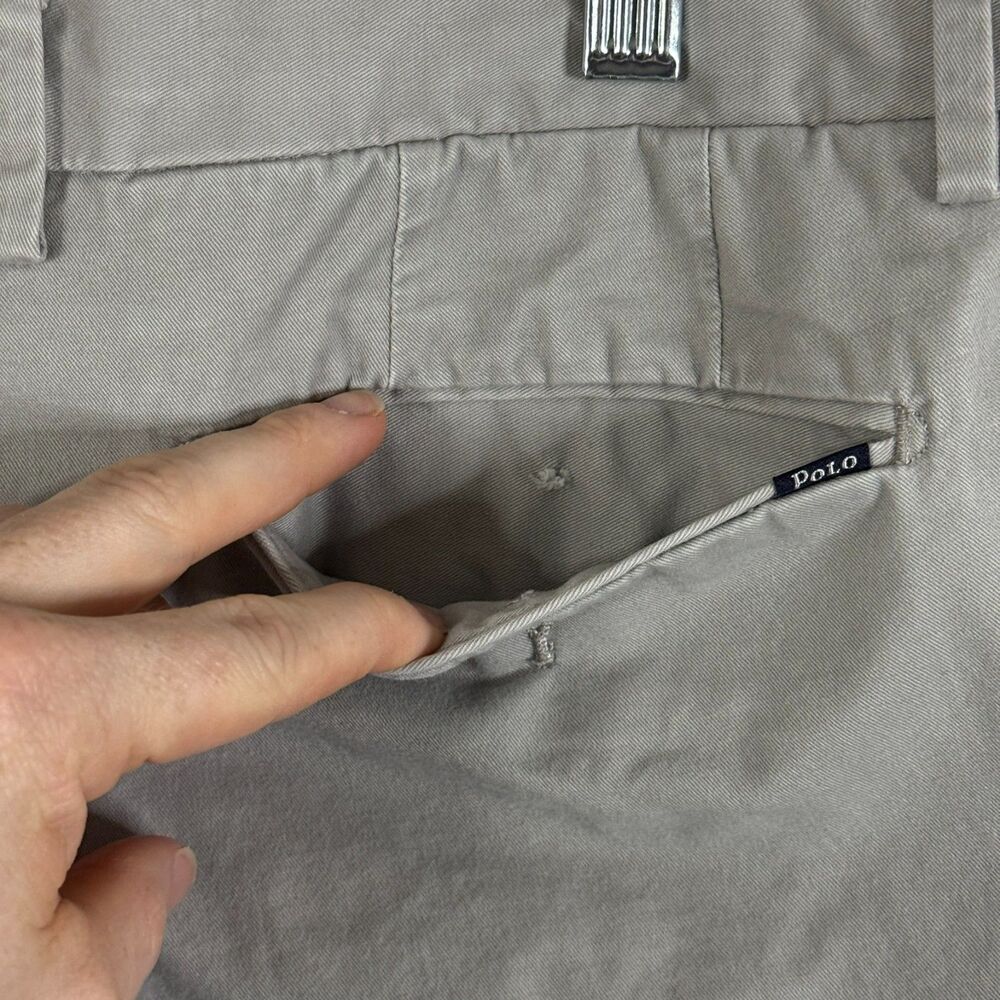 Polo Ralph Lauren Pants Mens 34x30 Gray Slim Fit Stretch Chino Preppy Casual - Picture 11 of 15